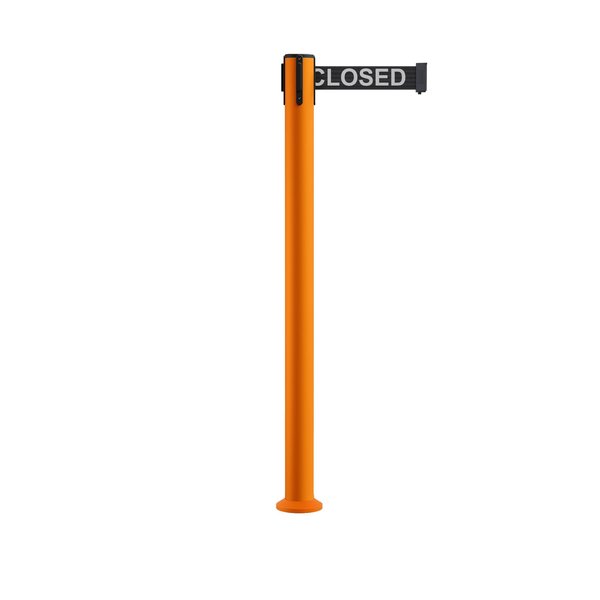 Montour Line Stanchion Belt Barrier Fixed Base Orange Post 9ft.This Line...Belt MSX630F-OR-THISLBW-90